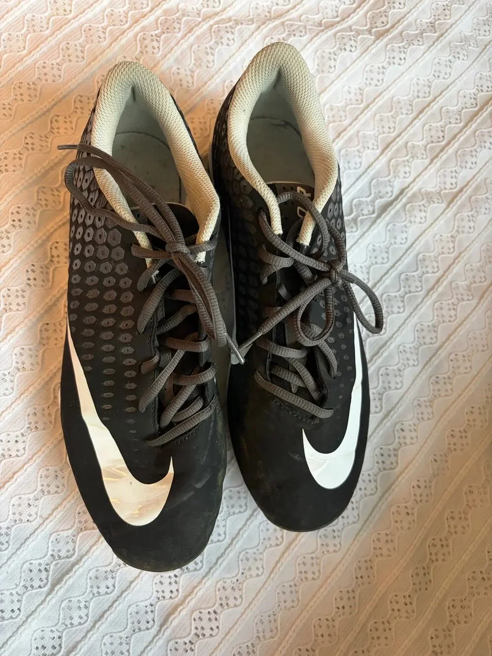 Nike Vapor Baseball Cleats Black White Men's US 11 Wide AV0711-010
